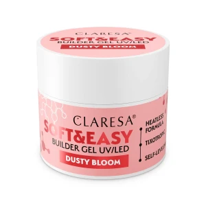 CLARESA żel budujący SOFT&EASY DUSTY BLOOM 12 g, przygaszony róż z lekką nutą beżu