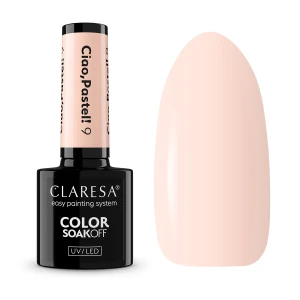Claresa Lakier hybrydowy Ciao,Pastel! 9, 5g, nude z brzoskwiniową nutą