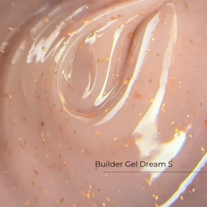 Crystal Professional Builder Gel Dream nr 5 15 ml, naturalny cover z elementami złotej folii