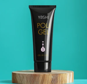 Yoshi Akrylożel UV LED Poligel No5 30ml, delikatny jasno różowy odcień z mlecznym wykończeniem