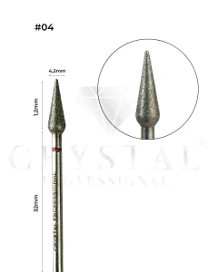 Crystal Professional Frez kropelka nr 4,  czerwona kropla