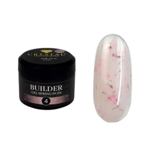 Crystal Professional Builder Gel Spring Nude nr 5 15 ml, naturalny z jasno różowymi kwiatkami suszonymi
