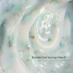 Crystal Professional Builder Gel Spring Vibe nr 8 15 ml, mleczny z turkusowymi kwiatkami