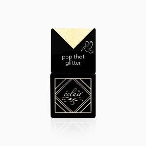 Eclair POP THAT GLITTER - lakier hybrydowy 7ml, brokatowy lakier w kolorze szampańskim