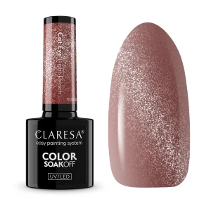 Claresa Lakier hybrydowy Nude Glow Cat Eye Light Peach, 5g, różowo brzoskwiniowy lakier magnetyczny