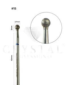 Crystal Professional Frez diamentowy „Kulka” nr 15 (niebieskie nacięcie 3,5 mm)