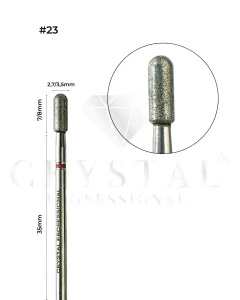 Crystal Professional Frez diamentowy „Cylinder zaokrąglony” nr 23 (czerwone nacięcie)