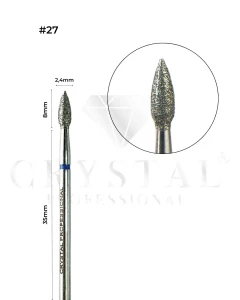 Crystal Professional Frez diamentowy „Płomień” nr 27 (niebieskie nacięcie 2,4 mm)