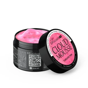 Excellent PRO Cloud Mousse TURQUOISE PINK FLOWER 15g, różowy żel z suszonymi kwiatkami w kolorze różu i turkusu